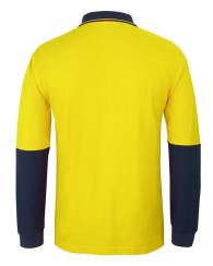 Cotton Pique Trad Polo, Hi Vis L/S